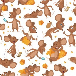 seamless pattern mouse. vector characters mic background, mouse wallpaper childish illustration