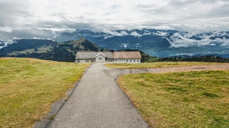 view from top of rigi in switzerland