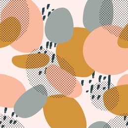 trendy seamless pattern of geometric shapes and doodles. colorful pattern memphis style