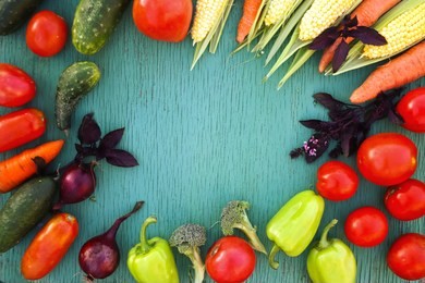 vegetables on a wooden background. copy space