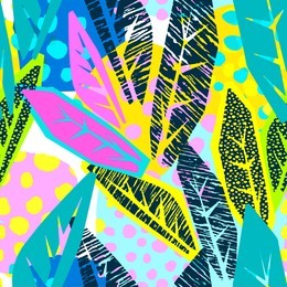 abstract floral seamless rough grunge pattern, modern design template.  hipster trendy painted style texture, poster with different doodle elements.urban bright youth textiles sample