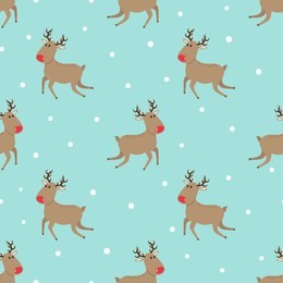 seamless christmas pattern with cute cartoon deer.