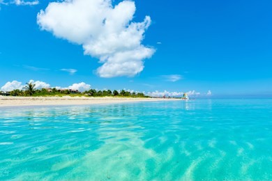 the beautiful beach of varadero in cuba on a sunny summer day