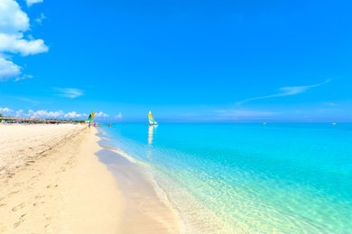 the beautiful beach of varadero in cuba on a sunny summer day