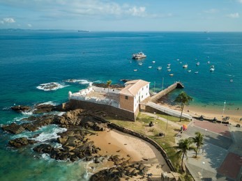 aerial view of the fort of santa maria in salvador bahia