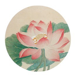 abstract lotus-traditional chinese painting.