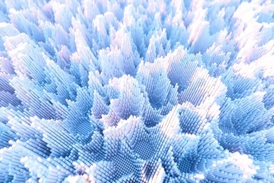 abstract colourful voxel background,cyberspace game city. internet of things. futuristic technology background  ,3d illustration.