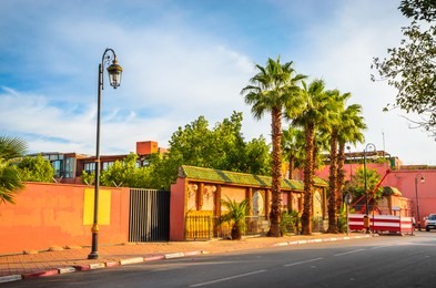 beautiful street of old marrakech, morocco, africa