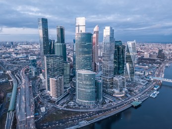 moscow city aerial photo russia