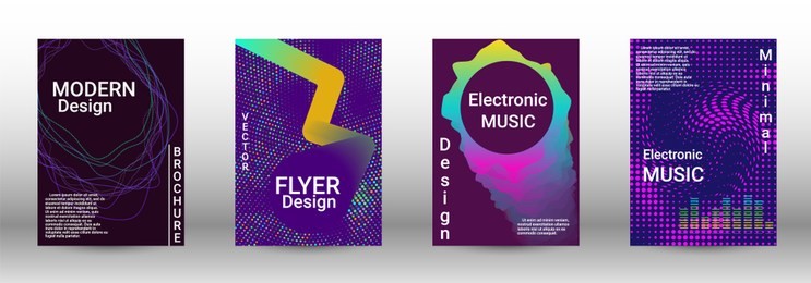 cover design. the minimum coverage of the vector. set of modern abstract musical backgrounds. sound flyer for creating a fashionable abstract cover, banner, poster, booklet.