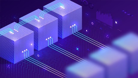 technology isometric infographic design for quantum computer, artificial intelligence, big data concept with circuit board and processor. eps10 vector illustration