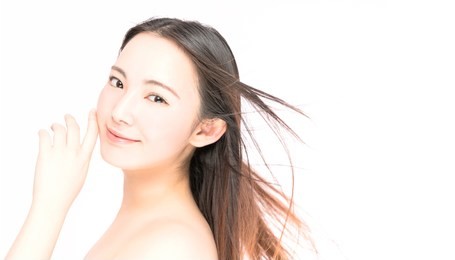 hair blowing young woman.