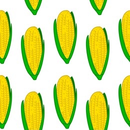 yellow vector corn seamless pattern