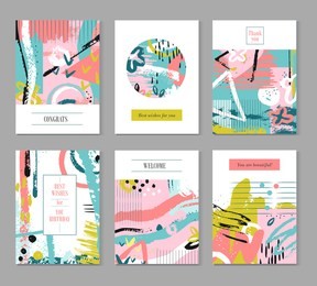 contemporary universal placards. summer splatter, artworks covered in ink. vector wedding banners and brochures. freehand fashion colored splatter poster for wedding illustration