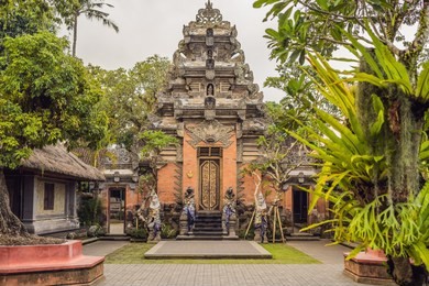 ubud palace puri saren agung at ubud, bali, indonesia