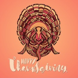 handwritten thanksgiving lettering. happy thanksgiving card template. typography banner. calligraphy poster. vector illustration.