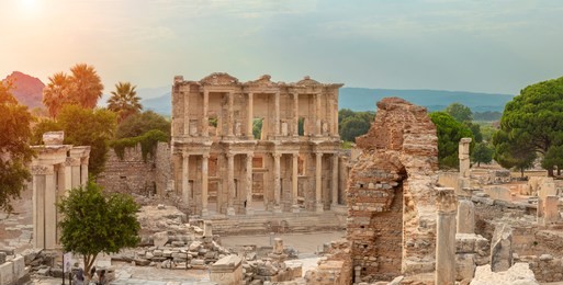 library of celsus in ephesus ancient city in turkey.