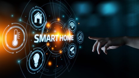 smart home automation control system. innovation technology internet network concept.