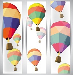 hot air balloon on the web banners eps 10