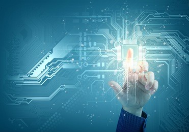 the future technology. touch button inerface illustration