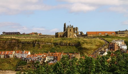 distant view of whitby abbey