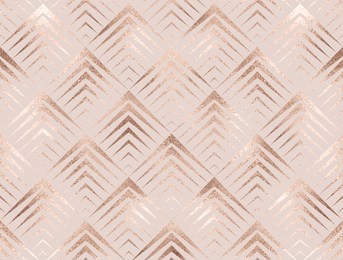 art deco seamless pattern with rose gold rhombuses tiles.