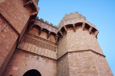 serrano towers (torres de serrano) in the city of valencia, spain.