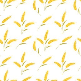 vector seamless pattern illustration ears of wheat. hand drawn bakery background. whole grain, natural, organic background for bakery package, bread products.