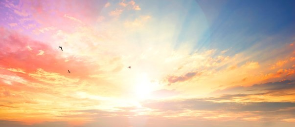 celestial world concept:sunset / sunrise with clouds