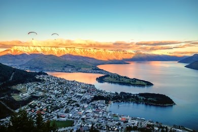 view of queenstown and the remarkables, queenstown new zealand