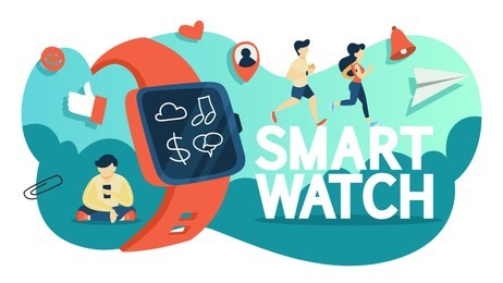 smart watch concept. idea of modern technology and wearable device. flat vector illustration
