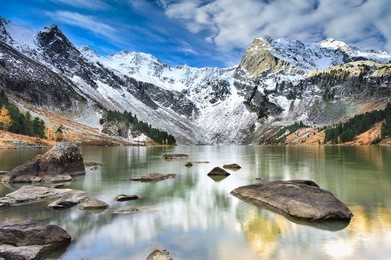 mountain lake, west siberia, altai mountains.