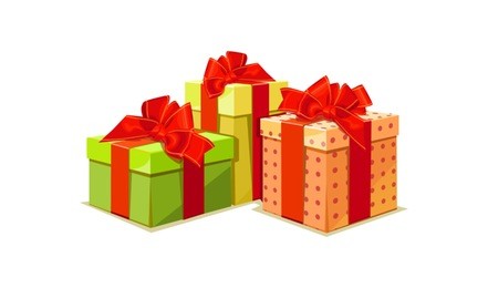 illustration of colorful gift box on white background