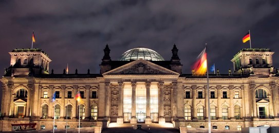 the reichstag building (bundestag) at night, berlin