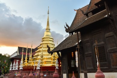 the wat phan tao is one of the older temples of chiang mai found in the old walled center of the city. the first structures were likely built towards the end of the 14th century. (thai public place)