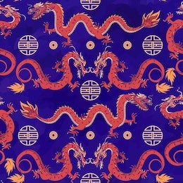 seamless oriental pattern with dragons, chinese ornament on a watercolor background