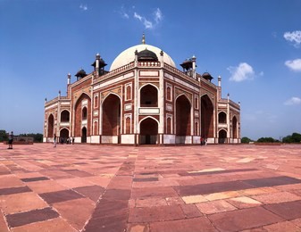 humayun's tomb is the tomb of the mughal emperor humayun in delhi, india. the tomb was commissioned by humayun's first wife and chief consort, empress bega begum, in 1569-70.