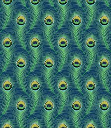 peacock feather seamless pattern allover