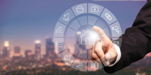 circular futuristic interface of smart home automation