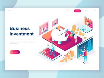 modern flat design isometric concept of business investment for banner and website. isometric landing page template. analysis of sales, statistic growth data. vector illustration.