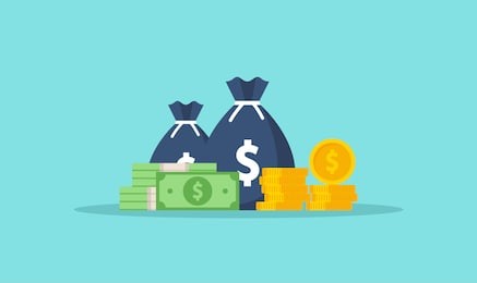 money. coins and banknotes. cash money. flat style vector illustration