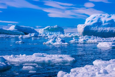 beautiful view of the iceberg in antarctica