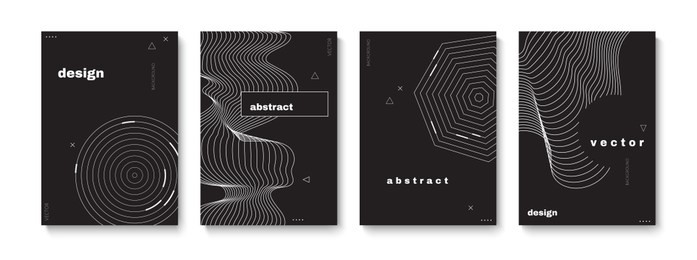 abstract covers set with geometric elements. vector template for placards, banners, flyers and presentations. eps 10 illustration.