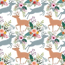 deer in garden seamless pattern for fabric textile, wallpaper.
