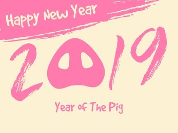 happy new year greeting card,chinese new year 2019,year of the pig