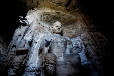 datong yungang grottoes in china