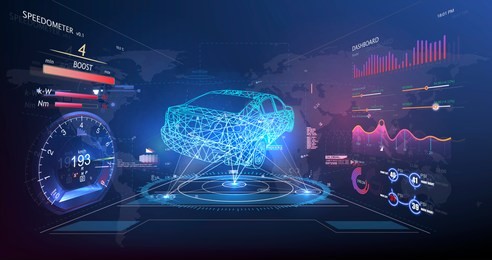 futuristic user interface. hud ui. abstract virtual graphic touch user interface. car service in the style of hud. virtual graphical interface ui hud autoscann. vector
