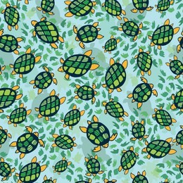 swimming turtle seamless vector pattern, hand drawn animal illustration for summer fashion prints, ocean packaging wrap, kids fashion print, beach apparel, stationery , under the sea nursery backdrops