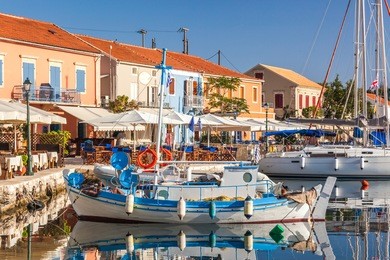 fiscardo on the island of kefalonia in greece