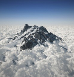 mountain peak over the clouds